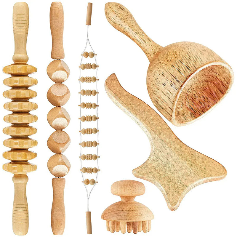 Wooden Therapy Massage Set – Lymphatic Drainage