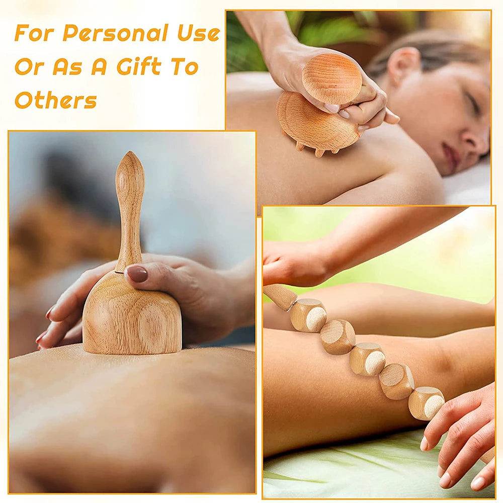 Wooden Therapy Massage Set – Lymphatic Drainage