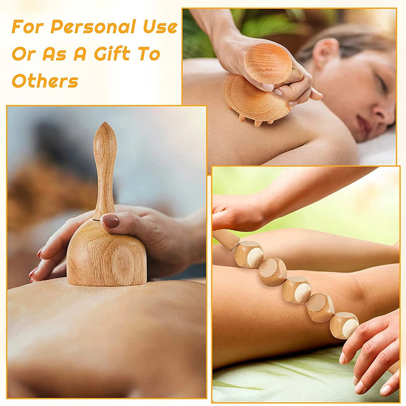Wooden Therapy Massage Set – Lymphatic Drainage