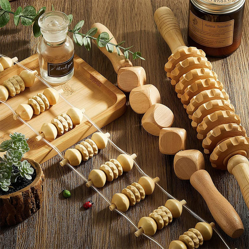 Wooden Therapy Massage Set – Lymphatic Drainage