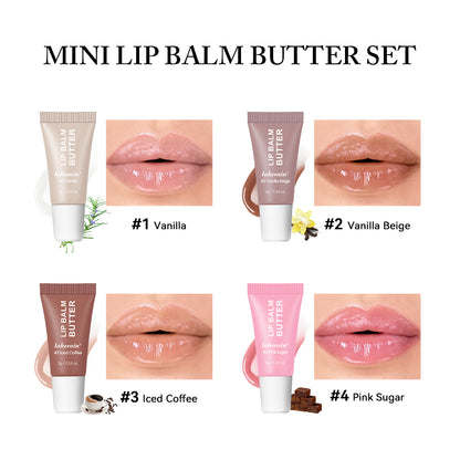 Lakerain Mini Lippenbalsem Butter Set | 4 Glanzende Lippenbalsems