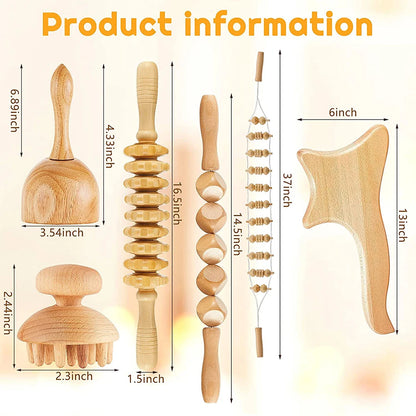 Wooden Therapy Massage Set – Lymphatic Drainage