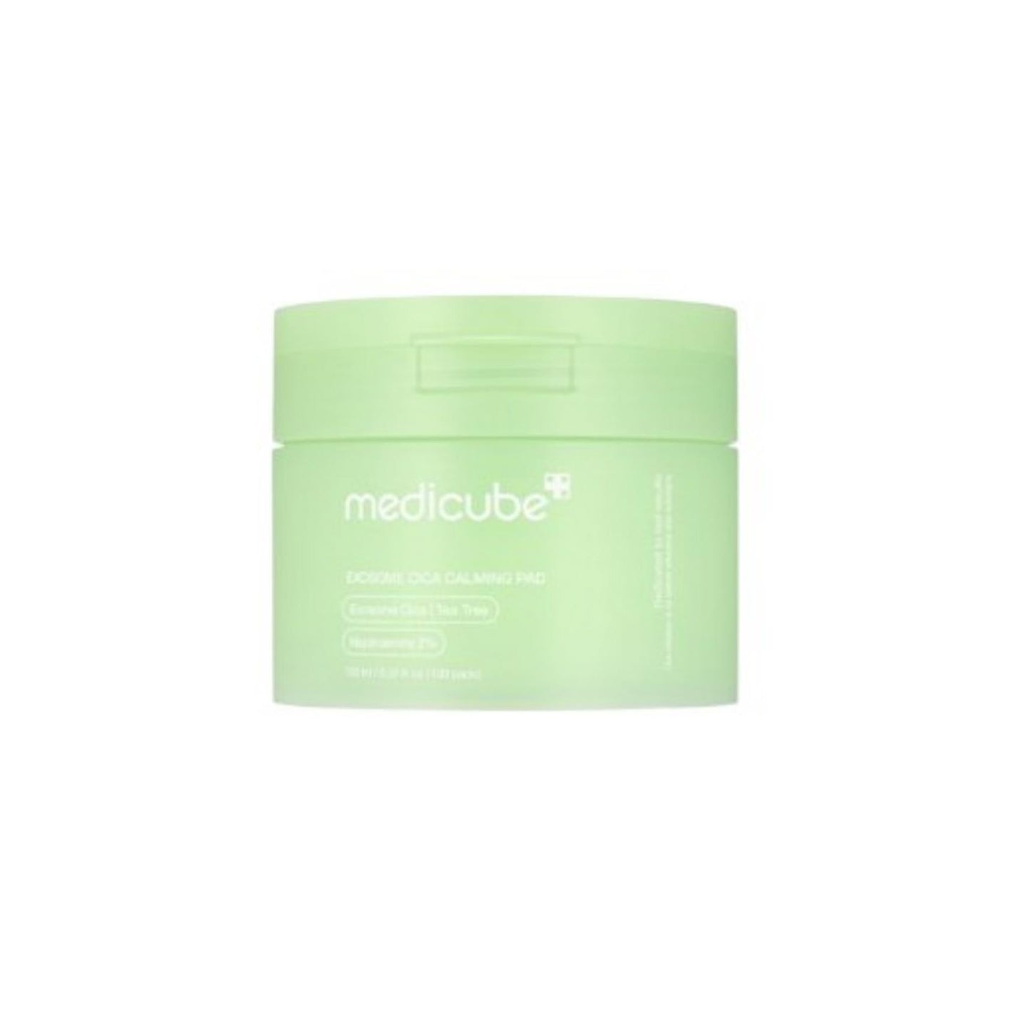 Green jar with 'medicube' branding on a white background