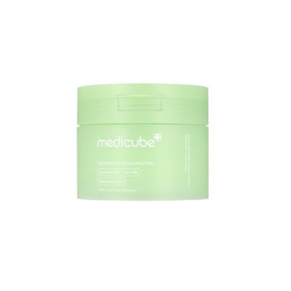 Green jar with 'medicube' branding on a white background