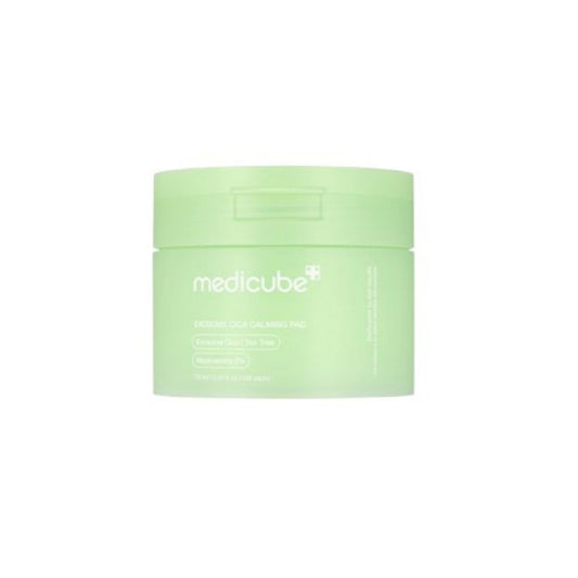 Green jar with 'medicube' branding on a white background