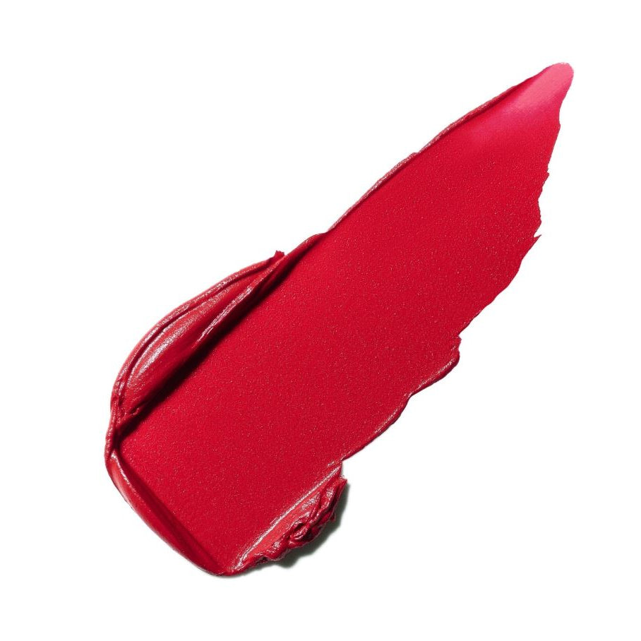 Red lipstick swatch on a white background
