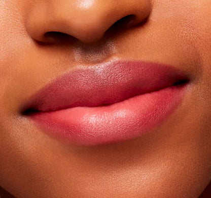 Close-up of a person's lips with a focus on the lipstick color.