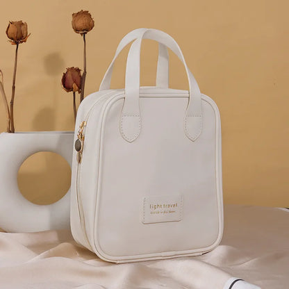 Portable cosmetic storage bag PU leather