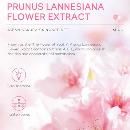 6 Piece Sakura Skincare Set