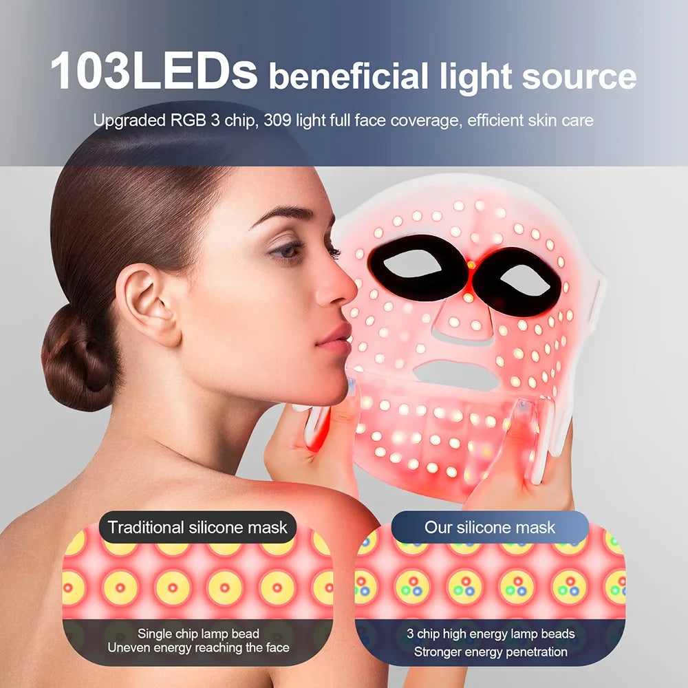 Silicone LED Mask with Neck Therapy
