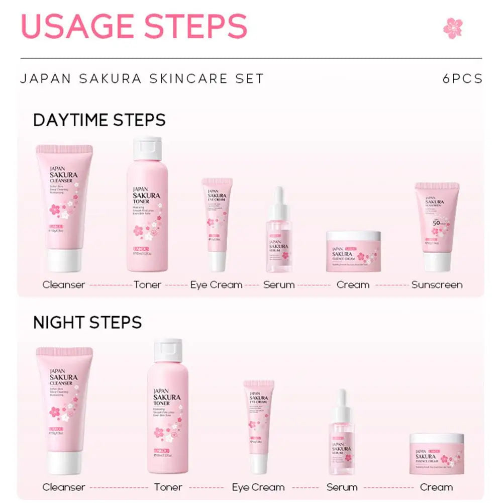 6 Piece Sakura Skincare Set