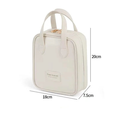 Portable cosmetic storage bag PU leather