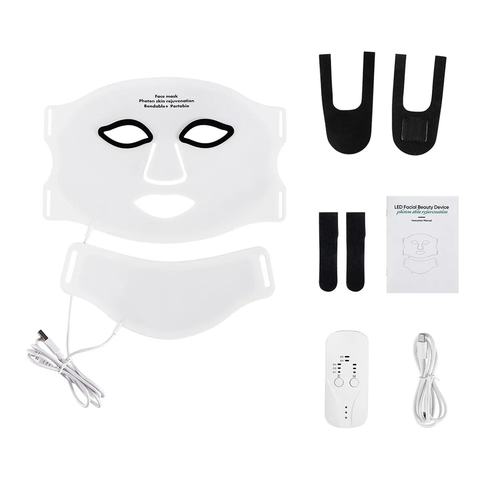 Silicone LED Mask with Neck Therapy