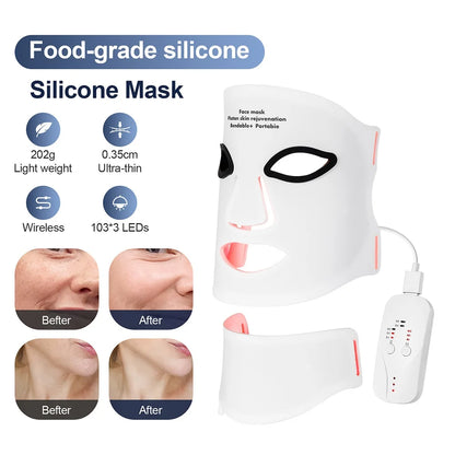 Silicone LED Mask with Neck Therapy