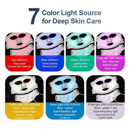 Silicone LED Mask with Neck Therapy