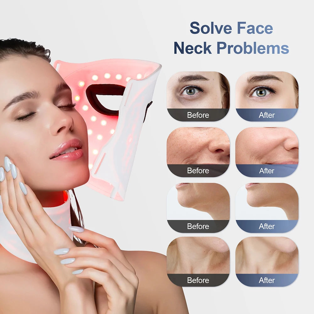 Silicone LED Mask with Neck Therapy