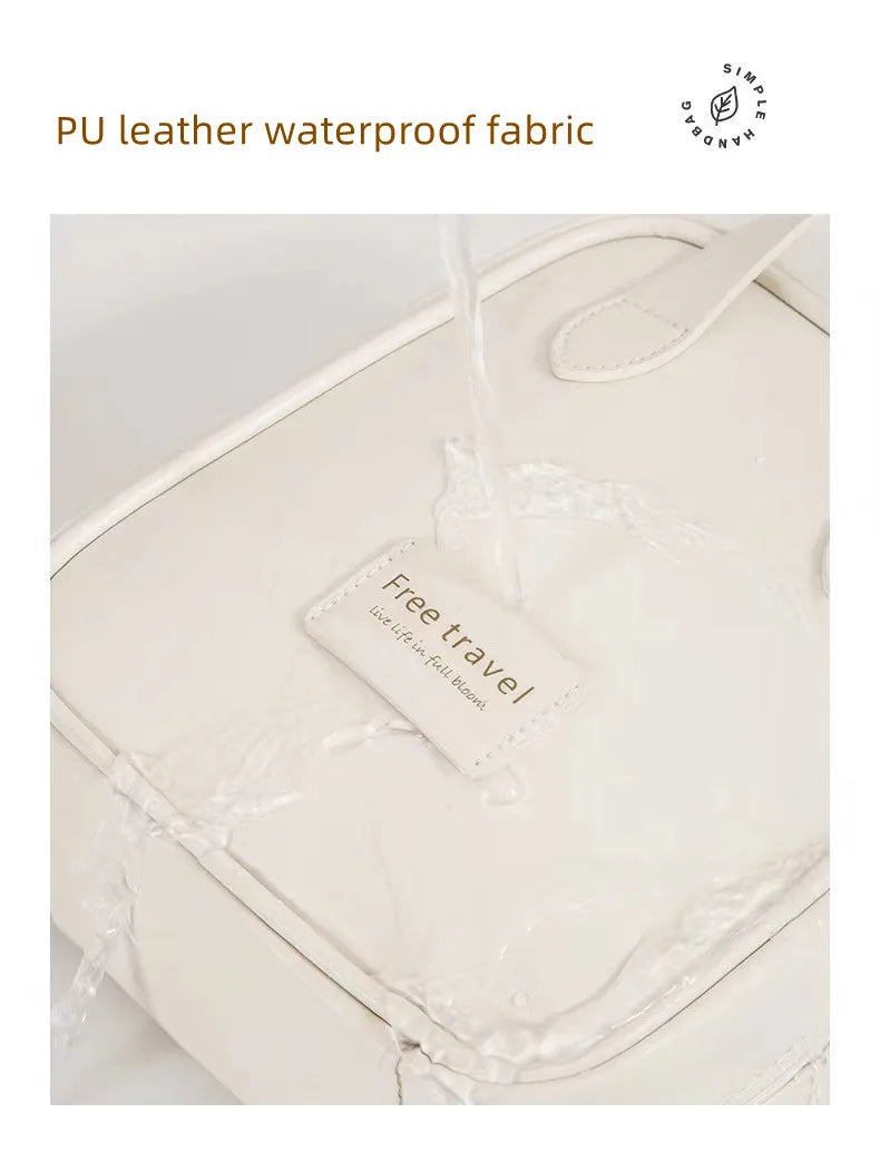 Portable cosmetic storage bag PU leather