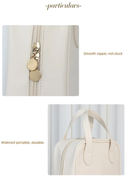 Portable cosmetic storage bag PU leather
