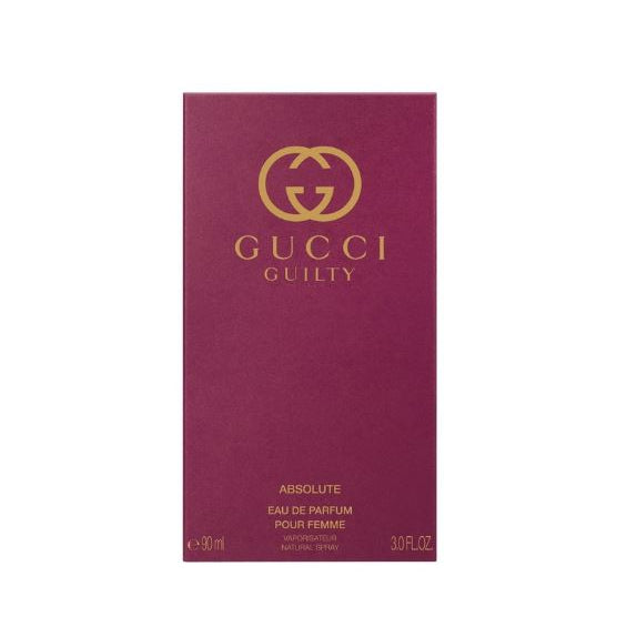 Gucci Guilty Absolute perfume packaging on a white background