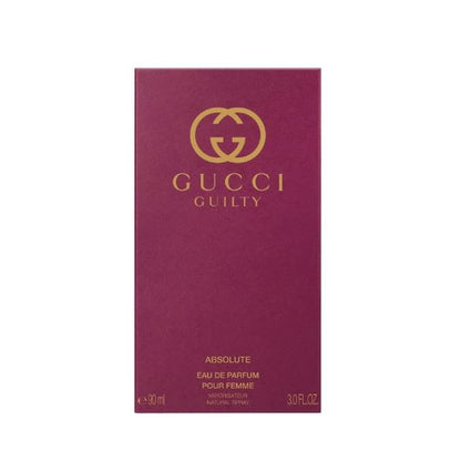Gucci Guilty Absolute perfume packaging on a white background