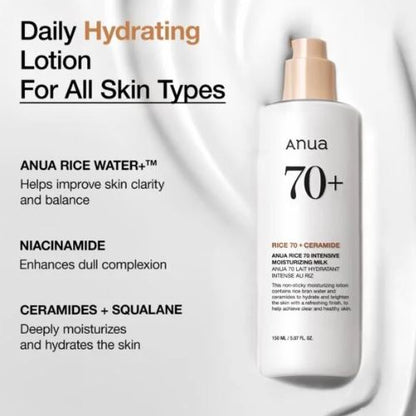 Anua Rice 70+ Ceramide Intensive Moisture Cleanser 150ml