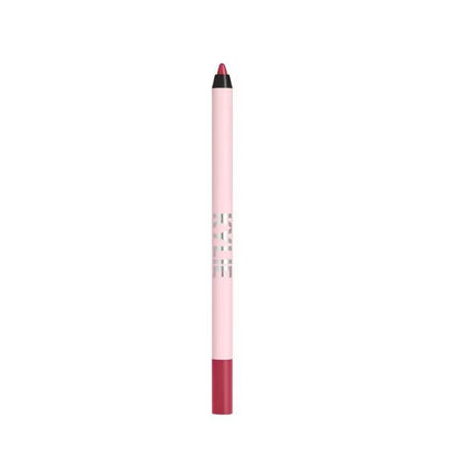 Lip liner pencil with pink and red gradient on a white background
