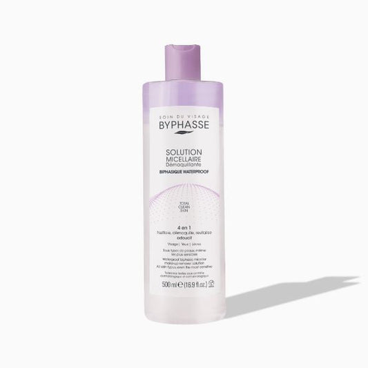 Byphasse micellar water bottle on a white background