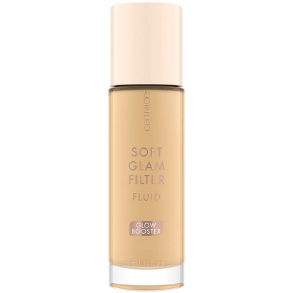 Foundation bottle labeled 'Soft Glam Filter Fluid' on a white background