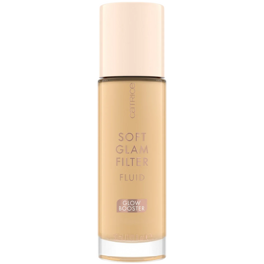Foundation bottle labeled 'Soft Glam Filter Fluid' on a white background