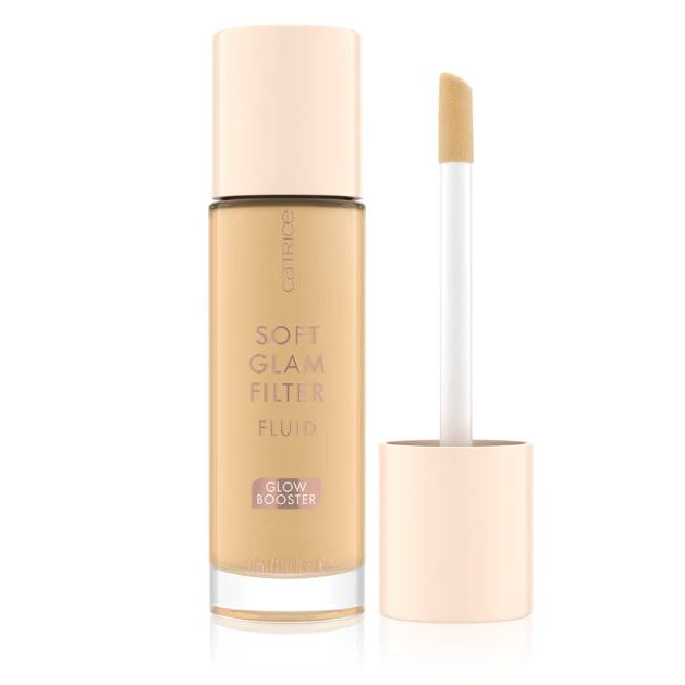 Catrice Soft Glam Filter Fluid bottle with applicator on a white background