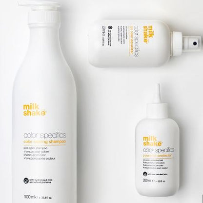 Collection of 'milk shake' hair care products on a white background
