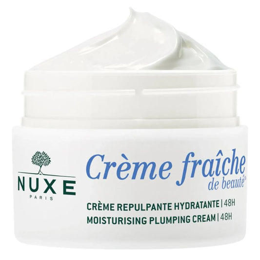 Nuxe Crème fraçìhe moisturising plumping cream jar on a white background