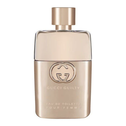 Gucci Guilty perfume bottle on a white background