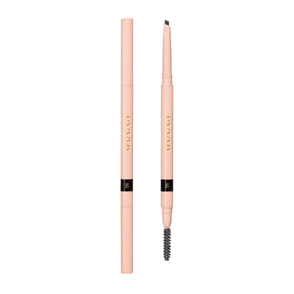 Makeup pencil with a brush on a white background