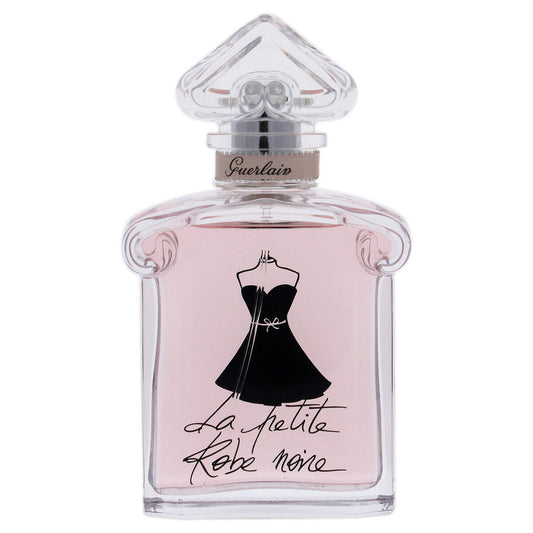 Guerlain perfume bottle with a dress illustration on a white background