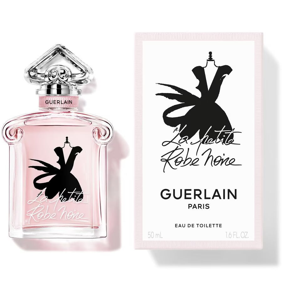 Guerlain perfume bottle with packaging on a white background