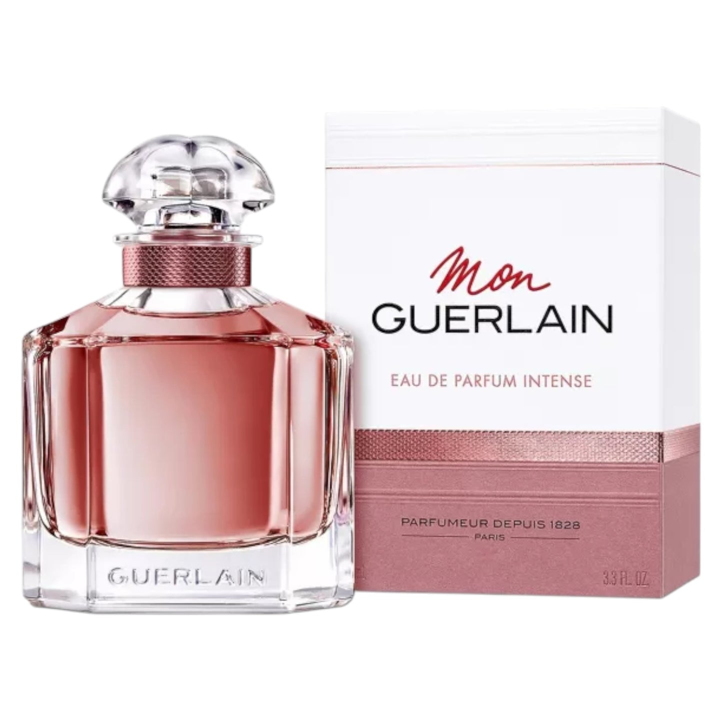 Guerlain perfume bottle and packaging on a white background