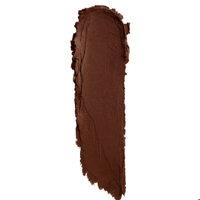 Brown makeup swatch on a white background