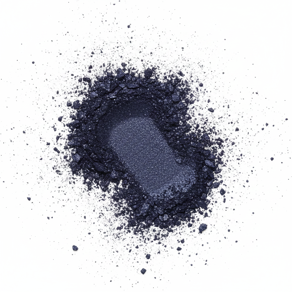 CBN Source Beauté Eyeshadow Compact Shade 52 — texture poudre flat lay bleu marine