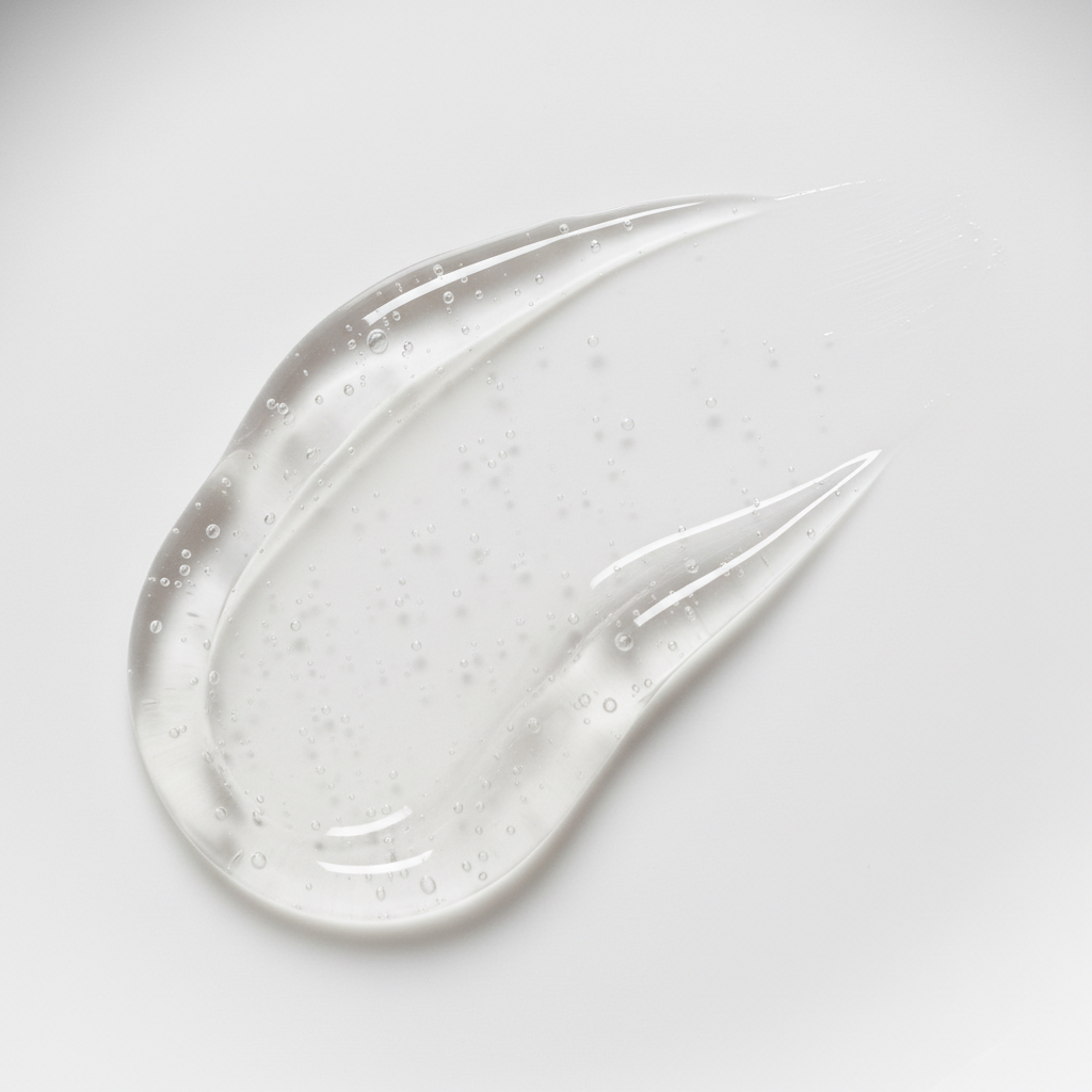 Transparent gel lip primer texture close-up