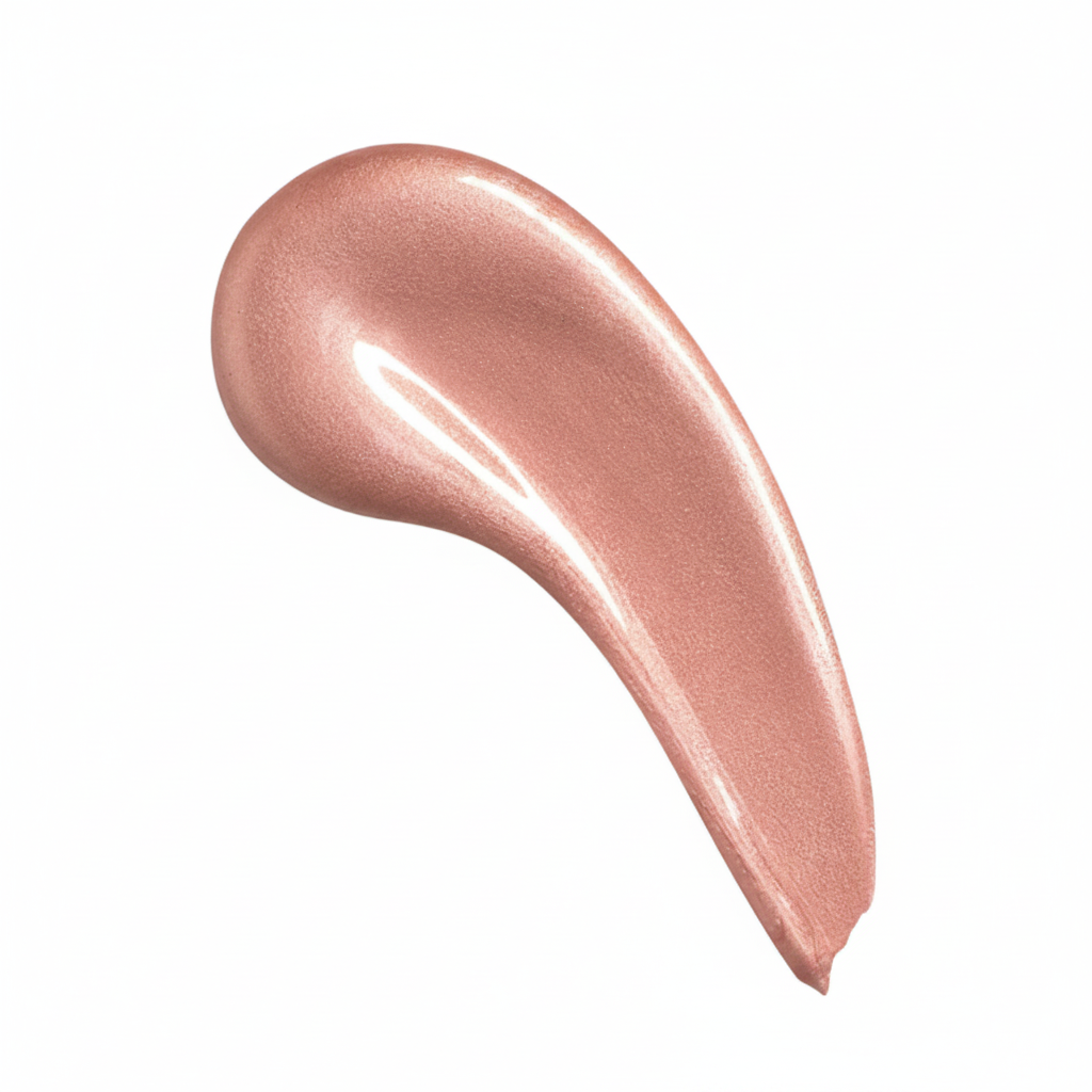 Rodial Blush Drops Sunset Kiss rose-nude texture swatch - square format