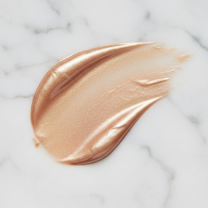 Rodial Glass Illuminating Liquid Highlighter – champagne golden shimmer texture swatch
