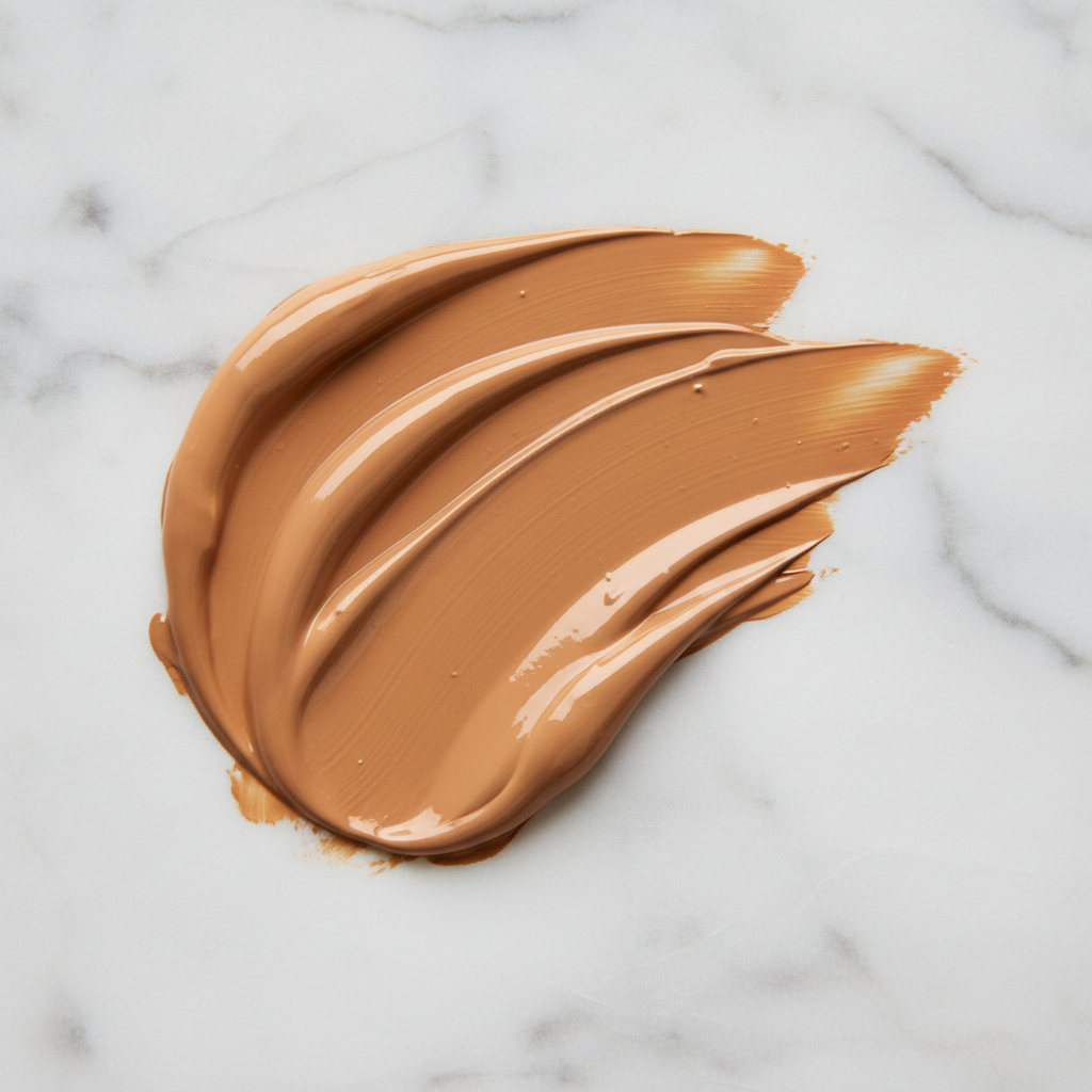 Rodial Glass Illuminating Liquid Concealer Shade 5 – warm caramel tan texture swatch