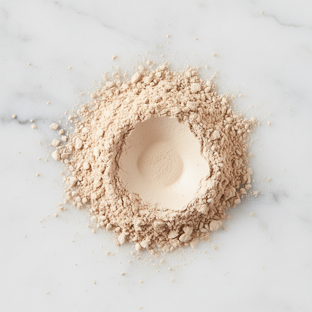 Rodial Glass Natural Glow Loose Setting Powder – translucent fine powder texture swatch