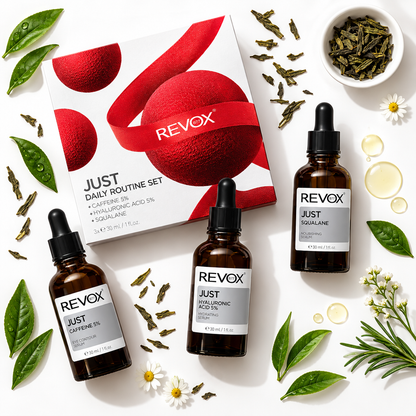 Revox B77 Just Daily Routine Set - Caffeine 5% + Hyaluronic Acid 5% + Squalane