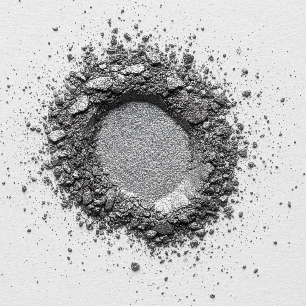 CBN Source Beauté Eyeshadow Compact Shade 54 — texture poudre flat lay gris argenté