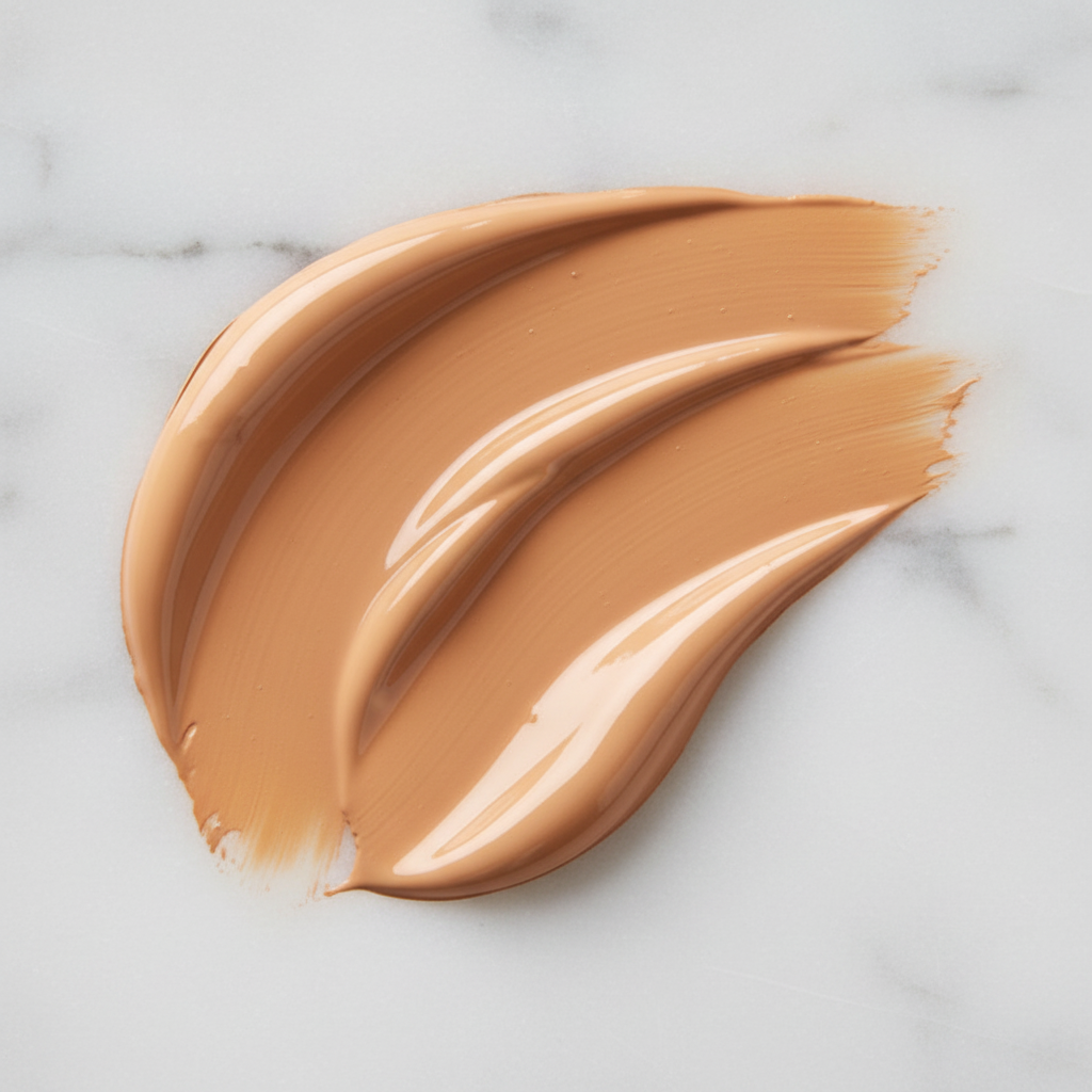 Rodial Glass Illuminating Liquid Concealer Shade 5 – warm caramel beige texture swatch