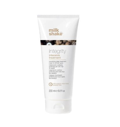 Tube of milk_shake integrity intensive treatment on a white background