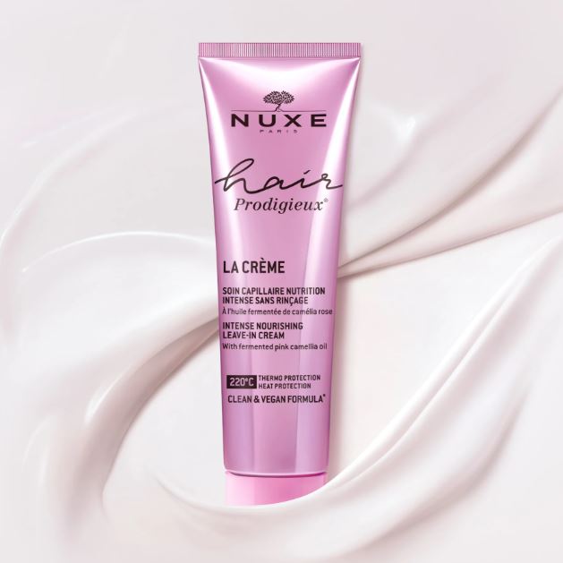 Nuxe hair care product on a white background