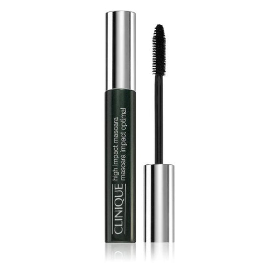 Clinique mascara with black brush on a white background